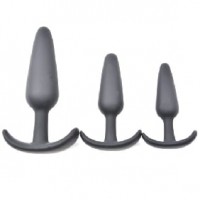 Black Silicone Anal Plug Set